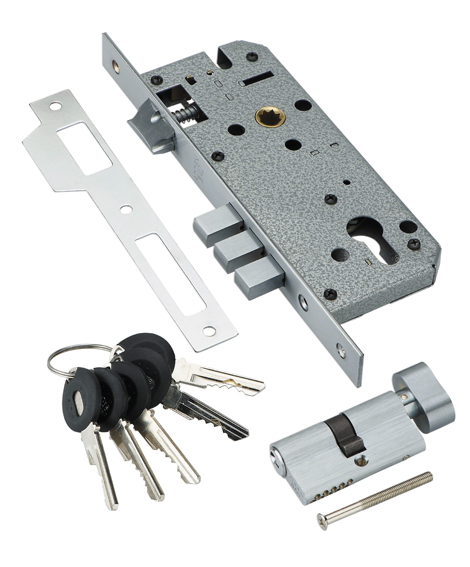 Замок врезной с секретным цилиндром 60мм.5 кл. ADDEN BAU. LOCK 4585 5-60B D